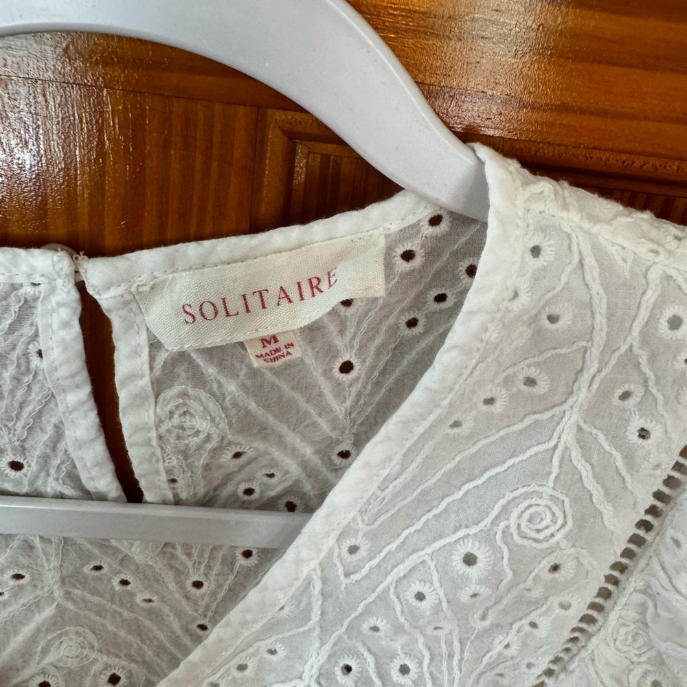 White Eyelet Embroidered Top - Picture 4 of 5